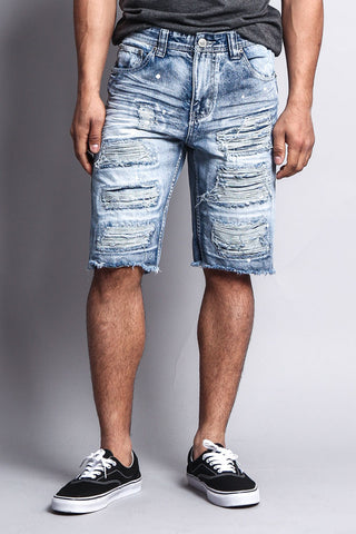 Distressed Paint Splattered Denim Shorts DS441 - GStyleUSA.com – G ...