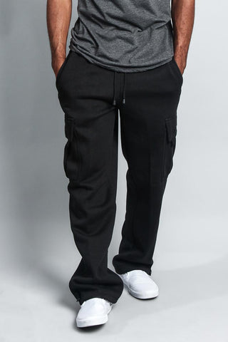 Men's Solid Fleece Heavyweight Cargo Sweat Pants – G-Style USA