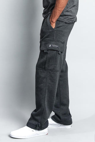 Men's Solid Fleece Heavyweight Cargo Sweat Pants – G-Style USA