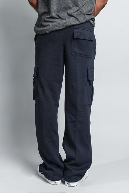 Men's Solid Fleece Heavyweight Cargo Sweat Pants – G-Style USA