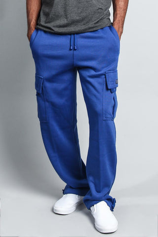 Men's Solid Fleece Heavyweight Cargo Sweat Pants – G-Style USA