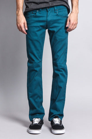 Men's Slim Fit Colored Jeans (Devil Blue) – G-Style USA