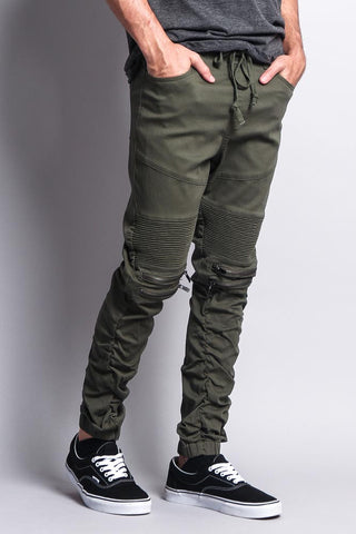 Scrunch Stacked Biker Twill Jogger Pants – G-Style USA