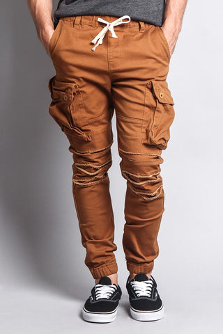 Big Cargo Jogger Pants With Distressed Knee – G-Style USA