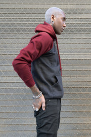 Charcoal/Burgundy