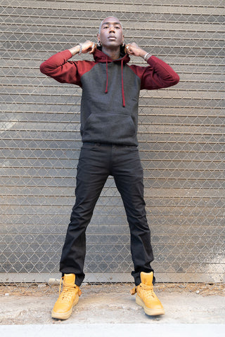Charcoal/Burgundy
