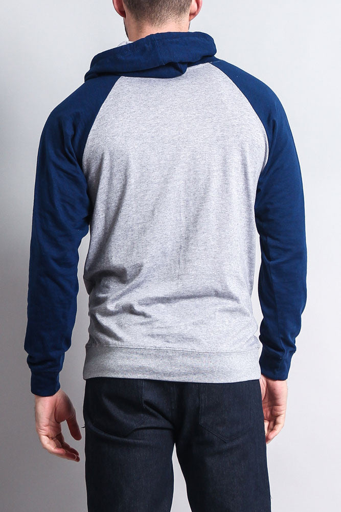 Lightweight Contrast Raglan Sleeve Pullover Hoodie – G-Style USA
