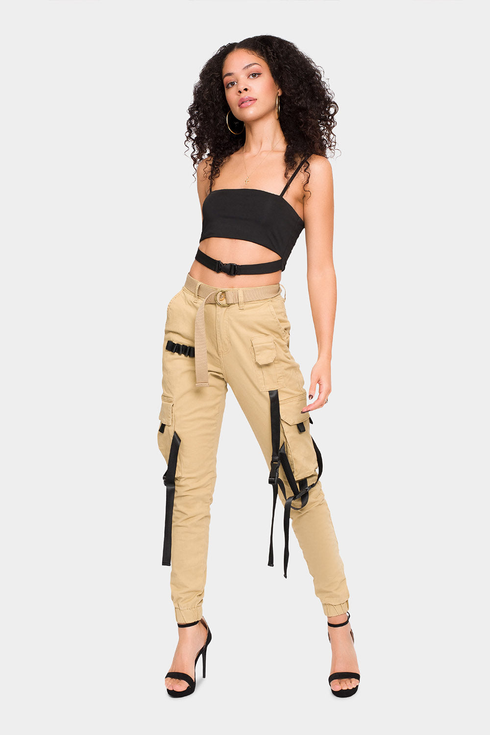High Rise Utility Strap Cargo Joggers GStyle USA