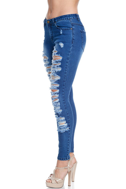 Low-Rise Destroyed Skinny Jeans – G-Style USA