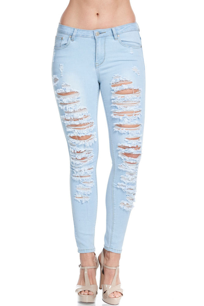 Low Rise Destroyed Jeans: Low Rise Pants – TAVSK