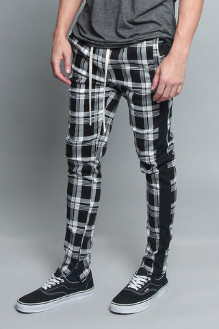 YELLOWBLACKTAPED PLAID TRACK PANTS  Funky pants Plaid outfits Mens  clothing styles