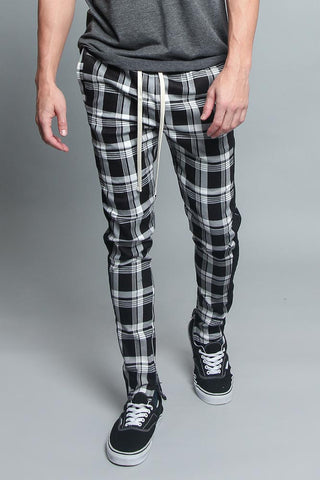 Plaid Joggers Pants Justin Bieber Ankle Strap Zip Sweatpants PU27  iawear   Mens outfits Mens jogger pants Track pants mens