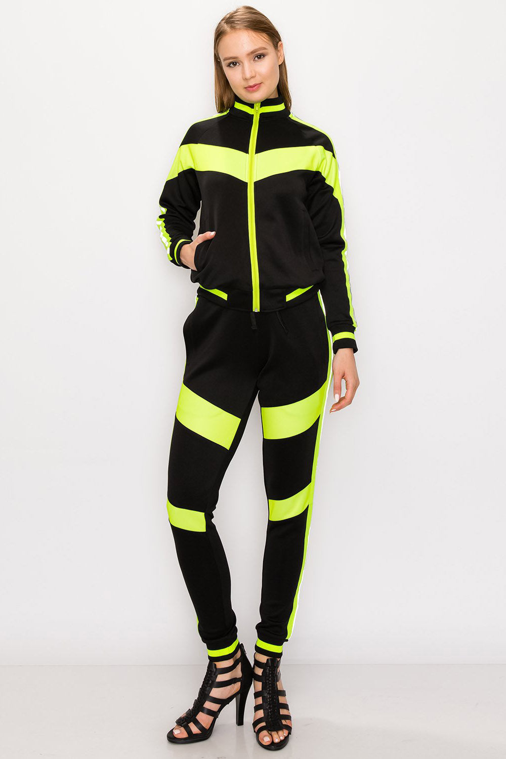 Reflective Neon Striped Track Suit – G-Style USA