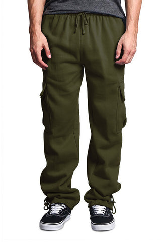 Victorious Men's Solid Fleece Heavyweight Cargo Sweat Pants – G-Style USA