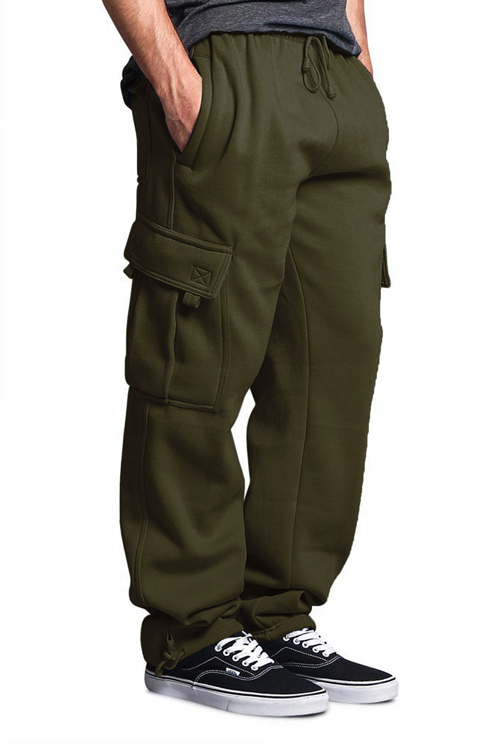 Victorious Men's Solid Fleece Heavyweight Cargo Sweat Pants – G-Style USA