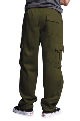 Victorious Men's Solid Fleece Heavyweight Cargo Sweat Pants – G-Style USA